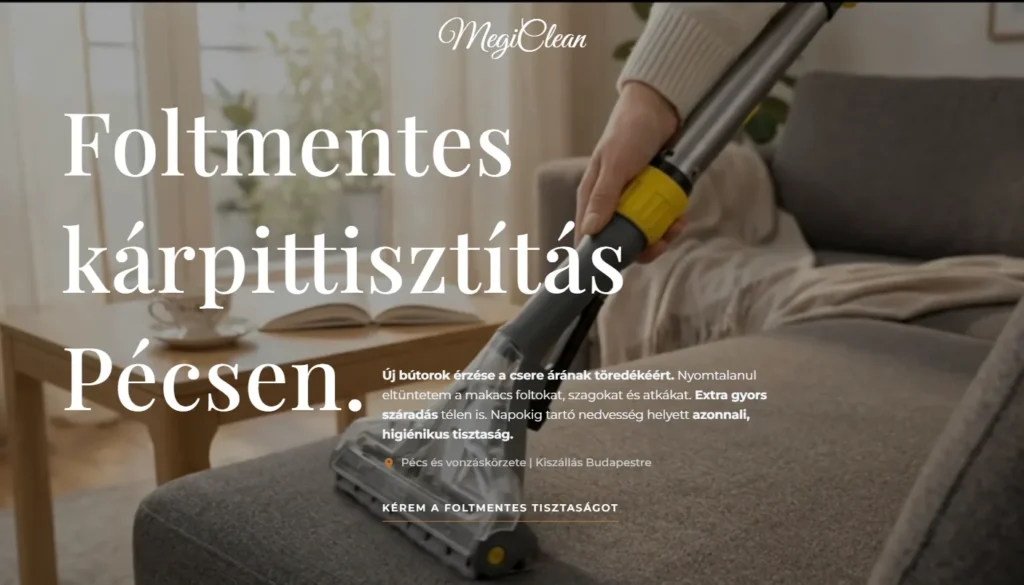 The MegiClean sales page
